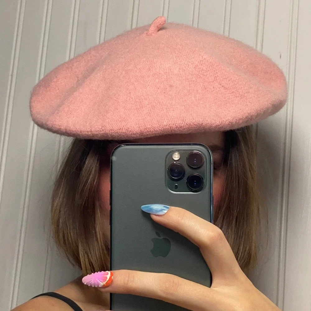 NWOT Coquette Pink Wool Blend Beret French Girl Parisian Chic Soft Girl - OS